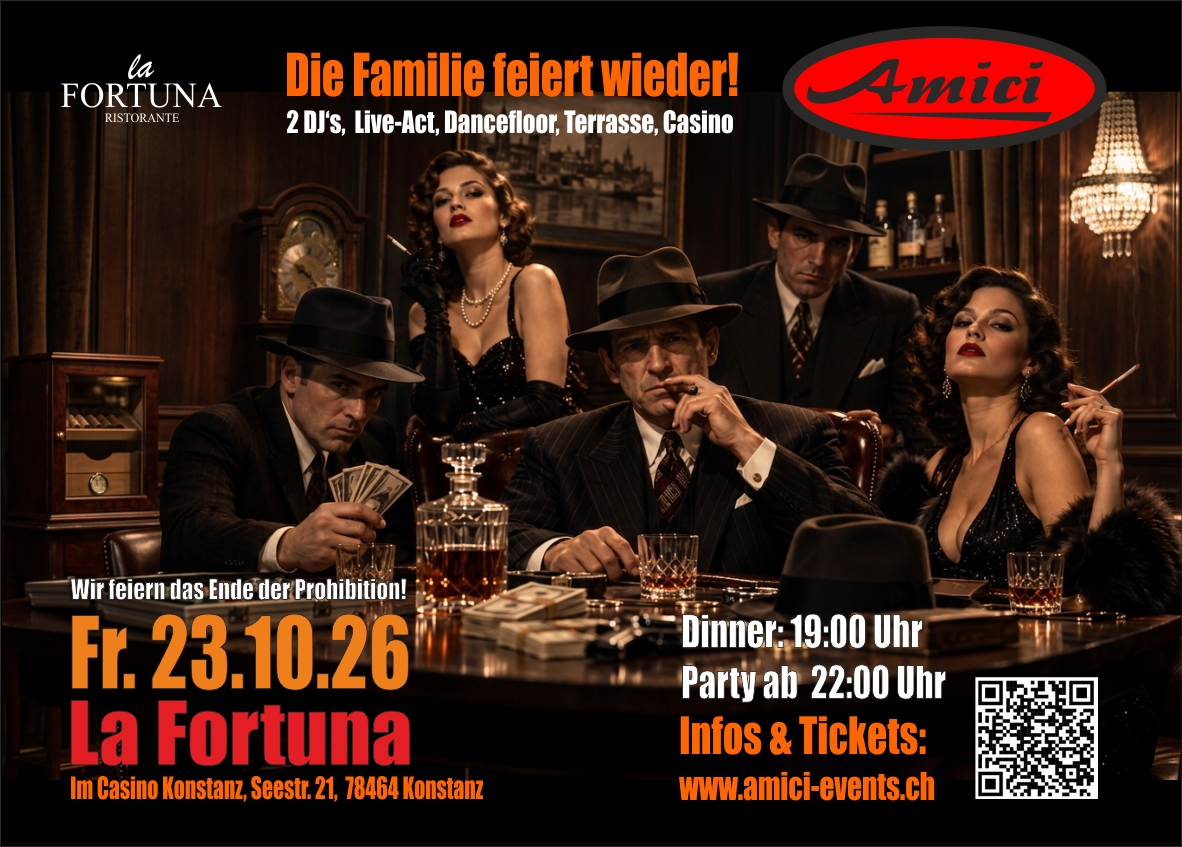 Amici Party
Fr 23.10.26 - Casino Konstanz